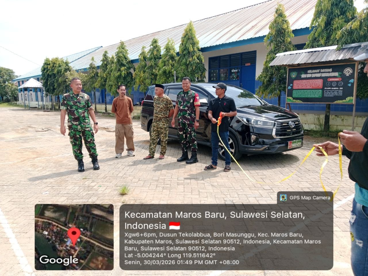 Dandim 1422/Maros Tinjau dan Ukur Lahan Pembangunan Koperasi Merah Putih di Borimasunggu