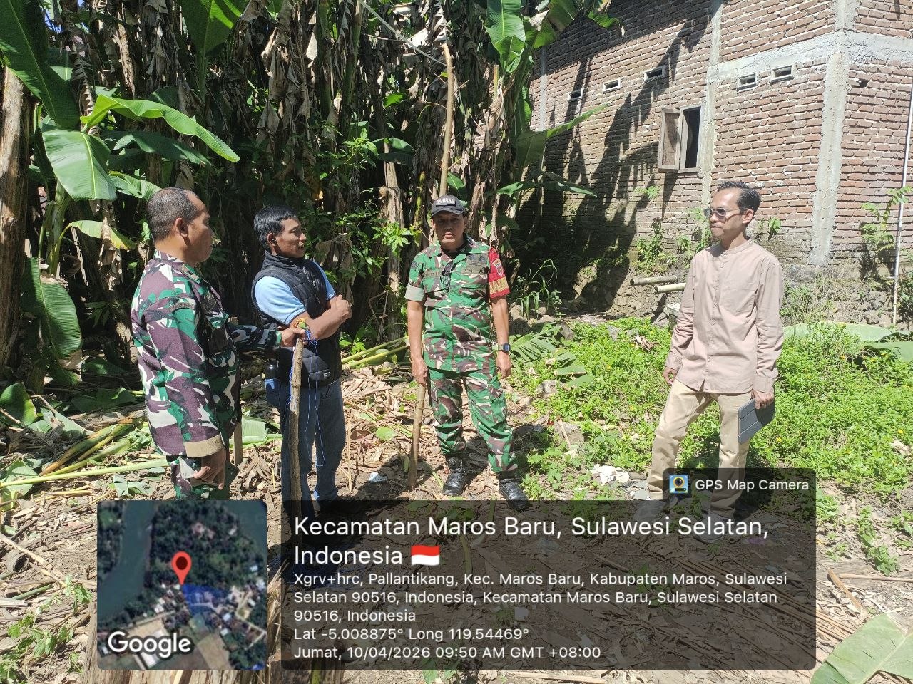 Pastikan Akurasi Lahan, Babinsa Pallantikang Dampingi Danramil Lau Ukur Ulang Lokasi Pembangunan KDKMP