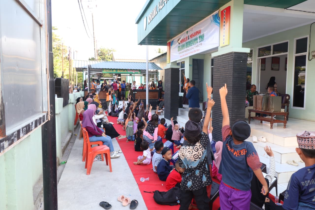 Peringati Hari Anak Nasional 2026, Koramil 1422-01/Lau Gelar “Menulis dan Mewarnai Sejam Bersama TNI”